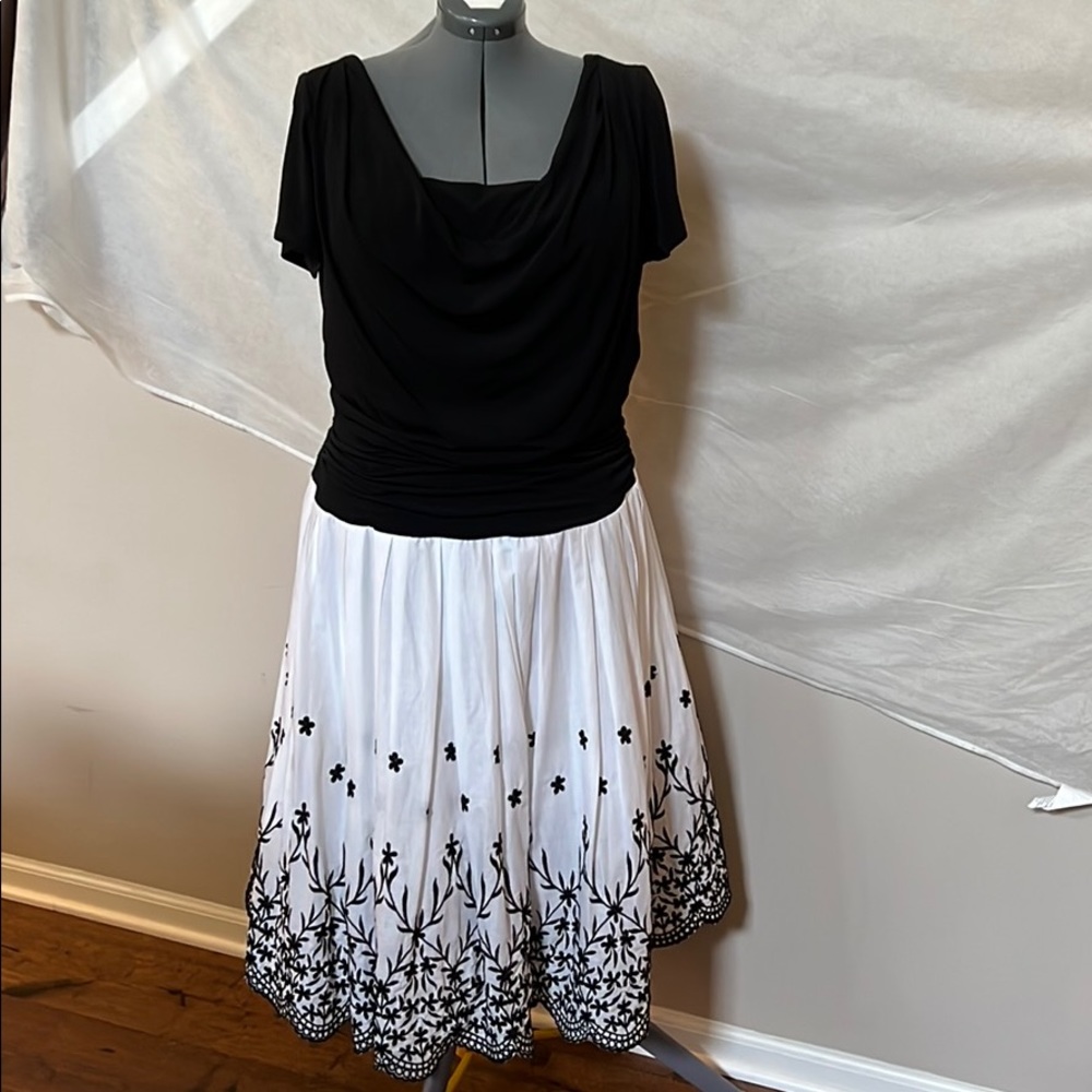 S.L. Fashions Womens Black & White Dress Sz 18W
